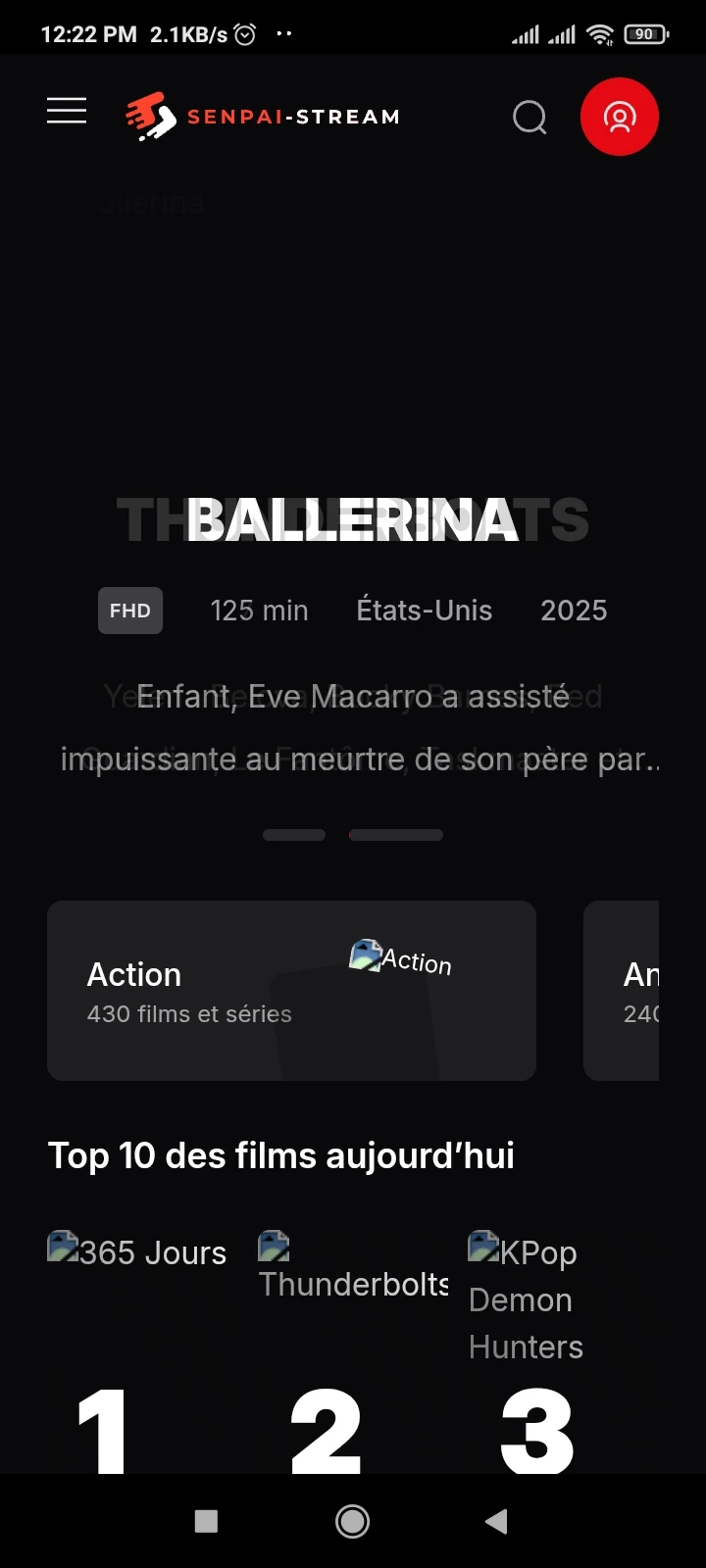 Screenshot Of Senpai Stream App